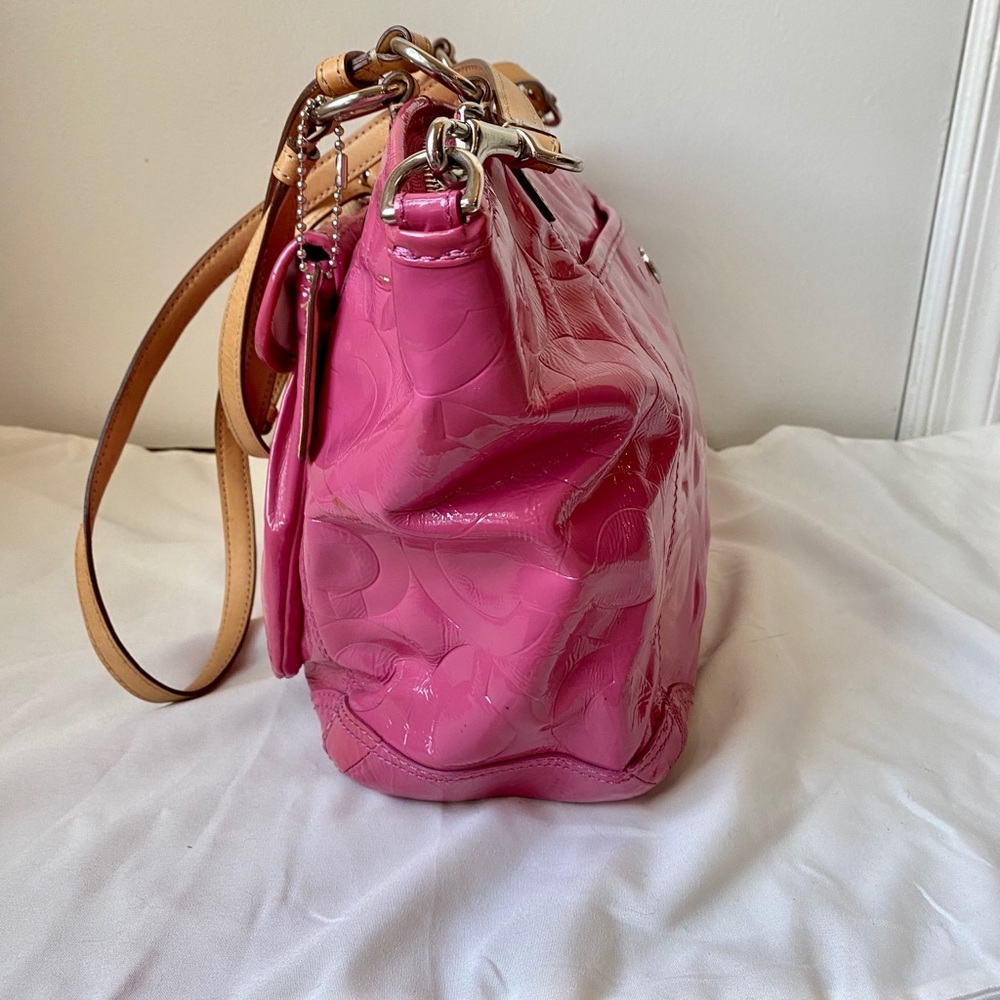 Coach Leah Pink Patent Leather Tote - Picture 6 of 10
